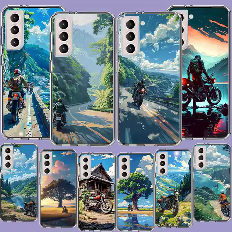 Motorcycle Mountain Forest Free Cycling Phone Case For Galaxy A14 A24 A34 A54 Samsung A02S A12 A22 A32 A42 A52 A72 A13 A33 A53 5