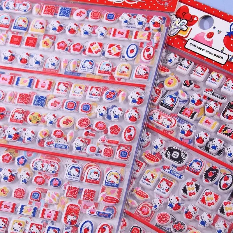 1 pçs olá kitty delicioso 3d adesivo em relevo bonito à prova dwaterproof água diy caso de telefone copo água adesivo decorativo estudante presente