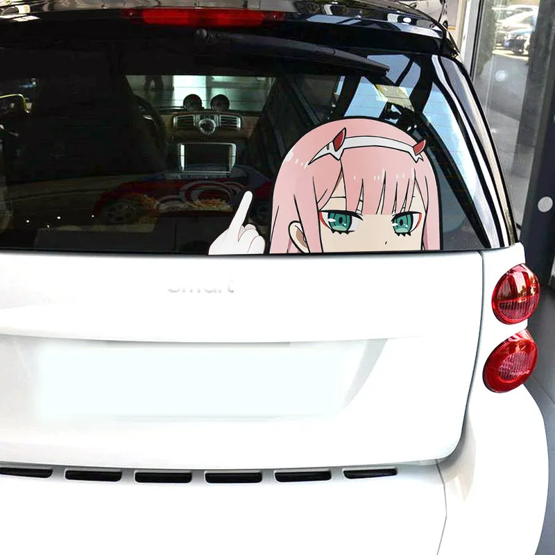 Car Stickers DARLING In The FRANXX 02 Zero Two Anime Reflective Decoration For Windshield Bumper Trunk Motorcycles Laptop D25