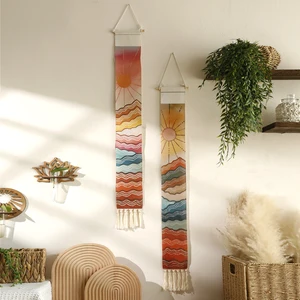 مكرميه حائط نسيج الجبل شروق الشمس بوهو ديكور المنزل نسيج ديكور الجدار الجمالي أفضل 8 ماكرمي كابيسيرو مبيعا - رقم 8