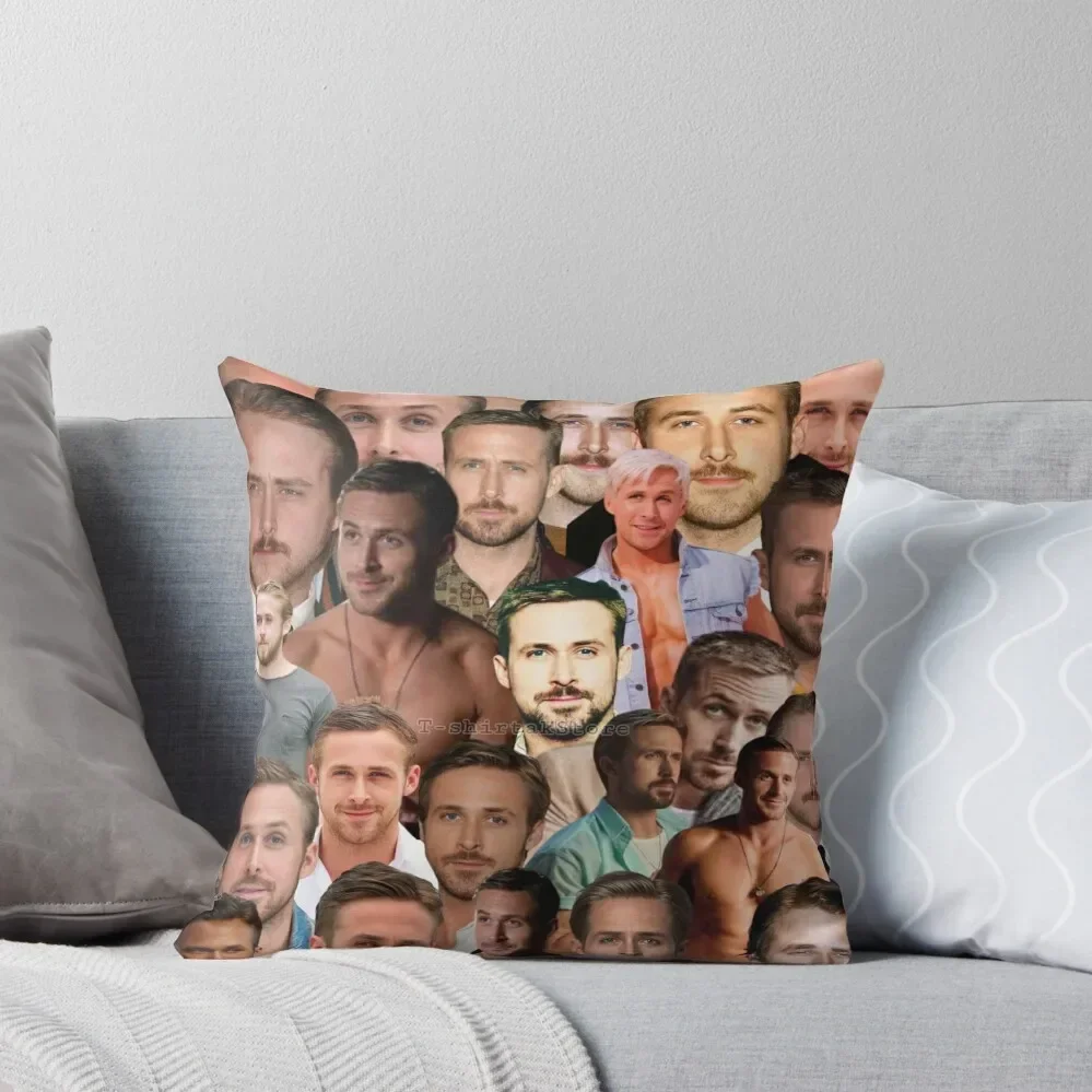 

Ryan Gosling Photo Collage Throw Pillow Custom Cushion Photo pillow pillowcase pillow