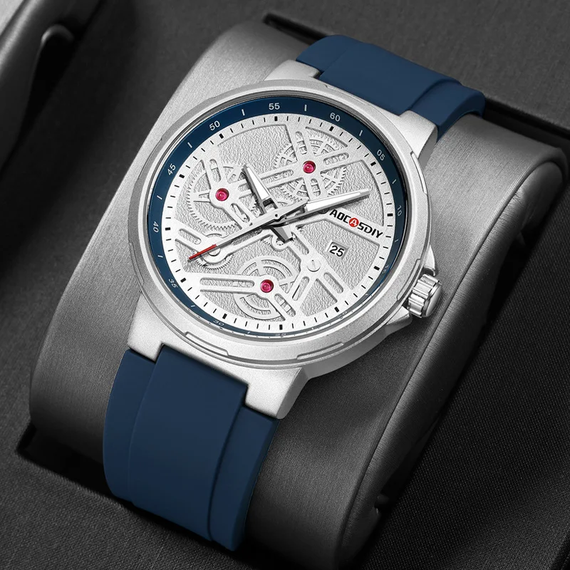 AOCASDIY foreign trade men's watch trendy cool sports calendar luminous quartz watch waterproof silicone belt student watch