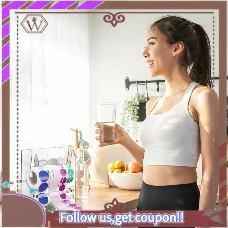 ABBG-регулируемый диспенсер для этикеток, акриловый диспенсер для рулонов наклеек, держатель для рулонов, прозрачные держатели для этикеток, держатель для наклеек, 4 диска