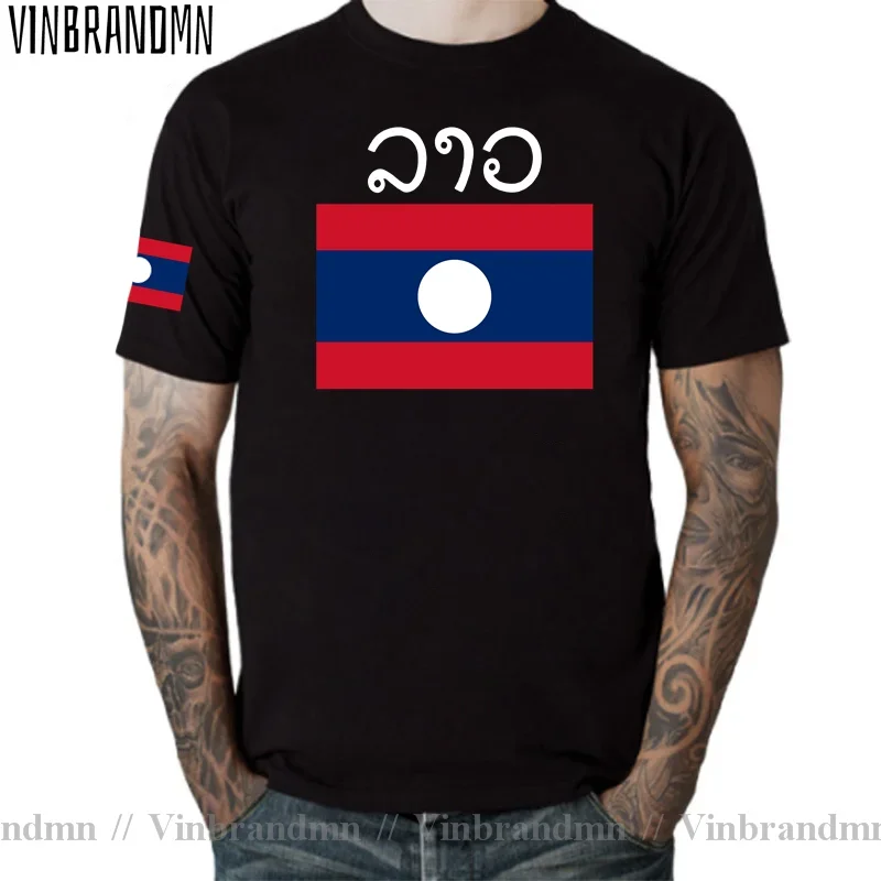 Laos mens t shirt 2022 jerseys nation team tshirt 100% cotton t-shirt clothing tees country sporting footballer Tops Laotian Lao