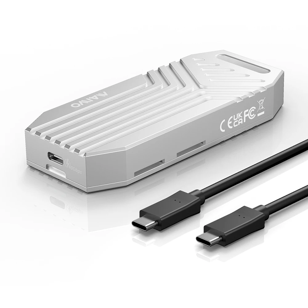 Maiwo 40gbps usb 4 m. 2 nvme ssd gehäuse m2 zu typ-c 4,0 festplatte gehäuse mit lüfter aluminium kompatibler gewinde bolzen – Detail 7