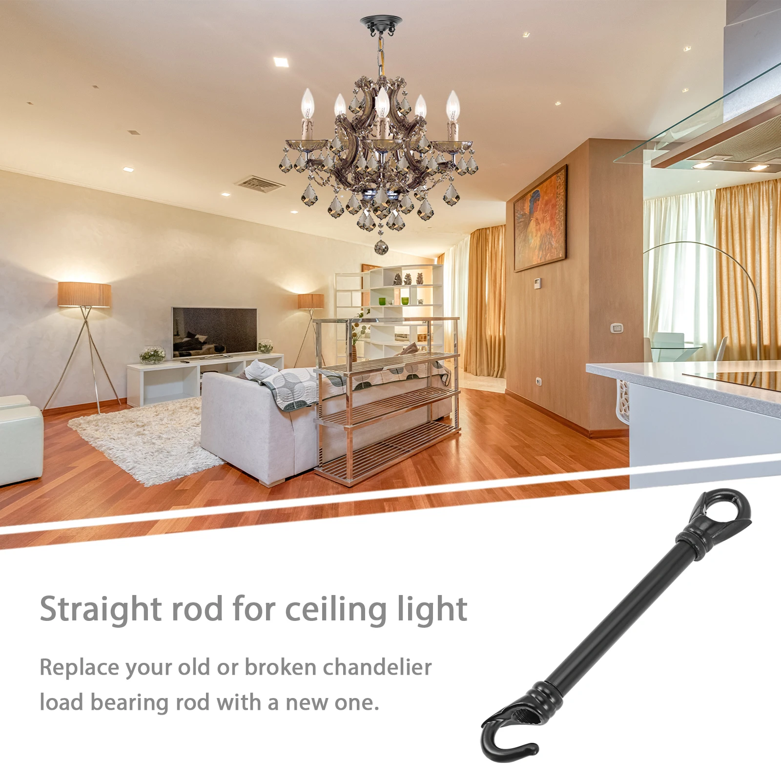 

Chandelier Load-Bearing Rod 10cm Metal Hook Ceiling Light Support Rod Practical Hanging Part Chandelier Pole