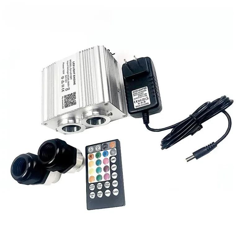 1X  APP Bluetooth Music Control Double Head 16W RGBW Twinkle LED Light Engine With RF Remote for Car Ceiling Star