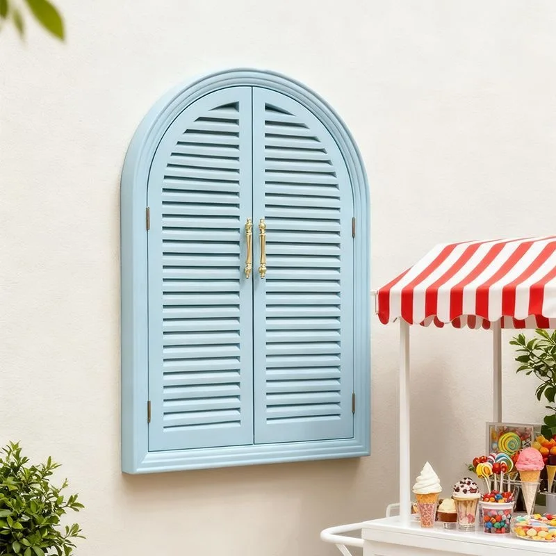 Blinds Home Decoration Internet celebrity Wall Decoration False Window Mirror French ins