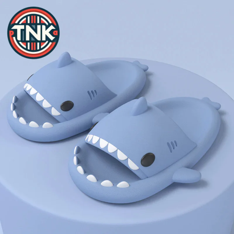 

Pallene 2024 New Kids Shark Slippers Fashion Children Cartoon Slippers Girls Boys Home Non-slip Soft Sandal Outdoor Beach Slides