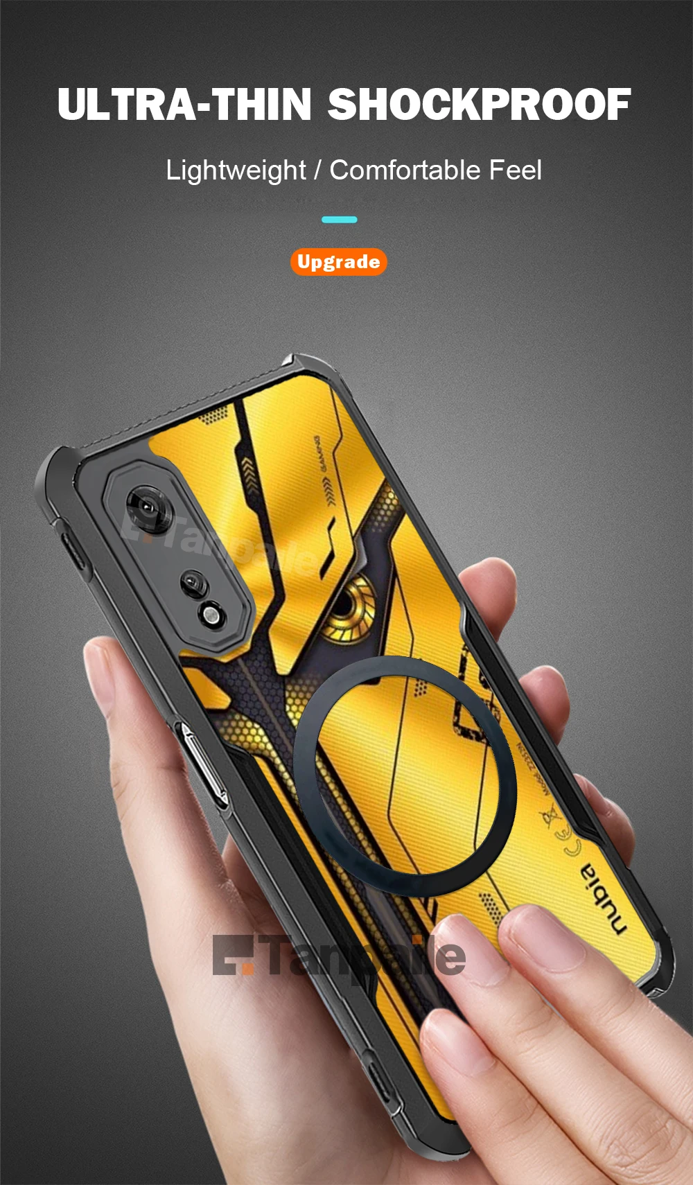 Tanpaile- Ultra Thin Magnetic Case For ZTE nubia Neo 2 Case Shockproof TPU Soft Transparent Bumper Phone Cover Funda