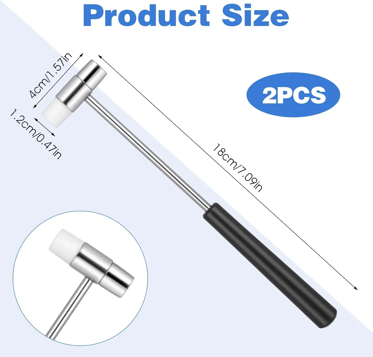 Mini Dual Head Metal Jewelry Hammer Craft Mallet for DIY Watch Repair Tuning and Leatherwork Jewelry Making