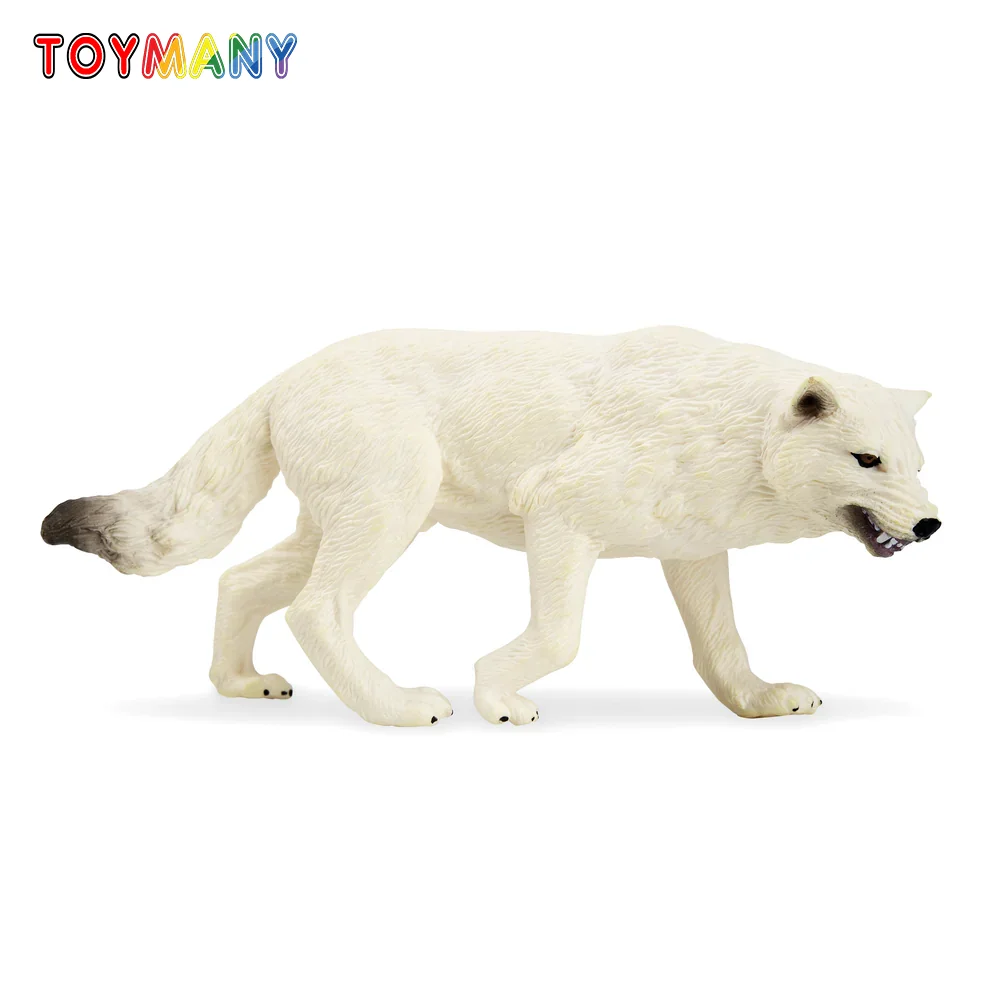 

Toymany Simulation Arctic Wolf Polar Animal Model Toy Mini Figures Dolls Action Figurines Toys for Children Gift Cake Decoration