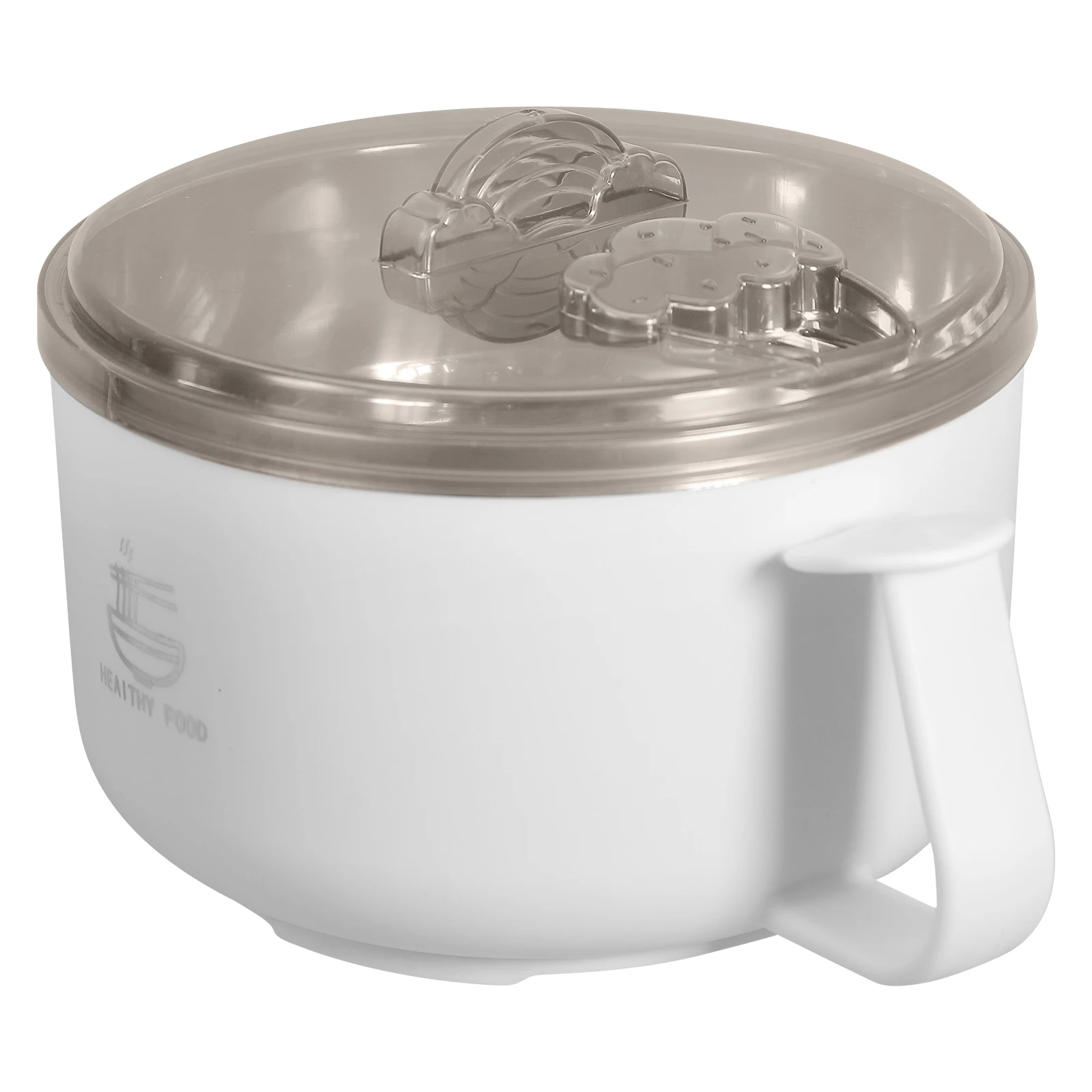 

Stainless Steel Bowl Soup Ramen Instant Noodle Cup Large Capacity Double Layer Heat Insulation Transparent PP Cover for Home