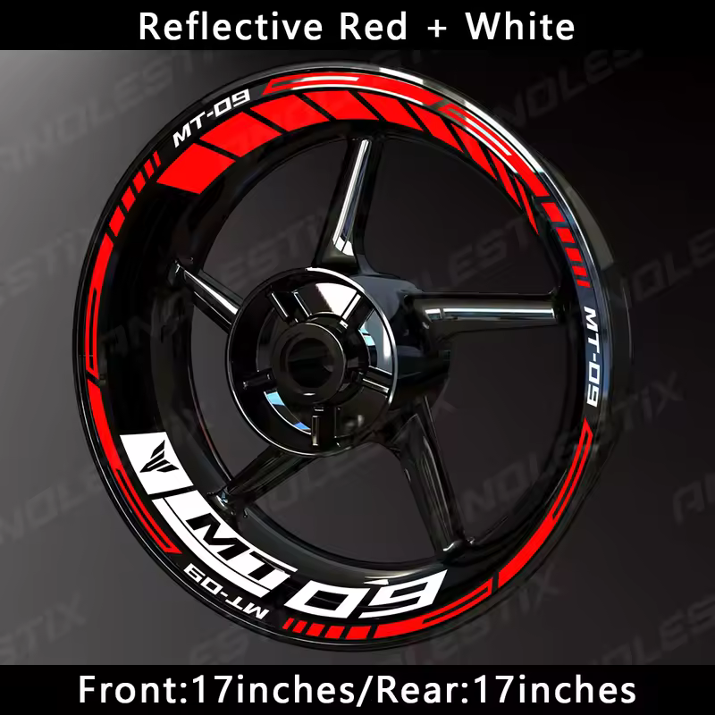 AnoleStix Reflective Motorcycle Wheel Sticker Hub Decal Rim Stripe Tape For YAMAHA MT-09 MT09 - Image 8