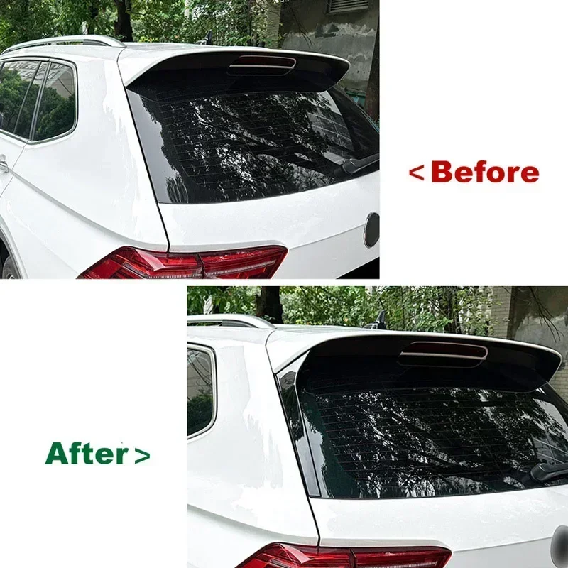 1 Pair Glossy Black Car Rear Window Side Spoiler Cover Left&Right For VW Tiguan R-Line MK2 2017 2018 2019 2020 2021 2022 2023