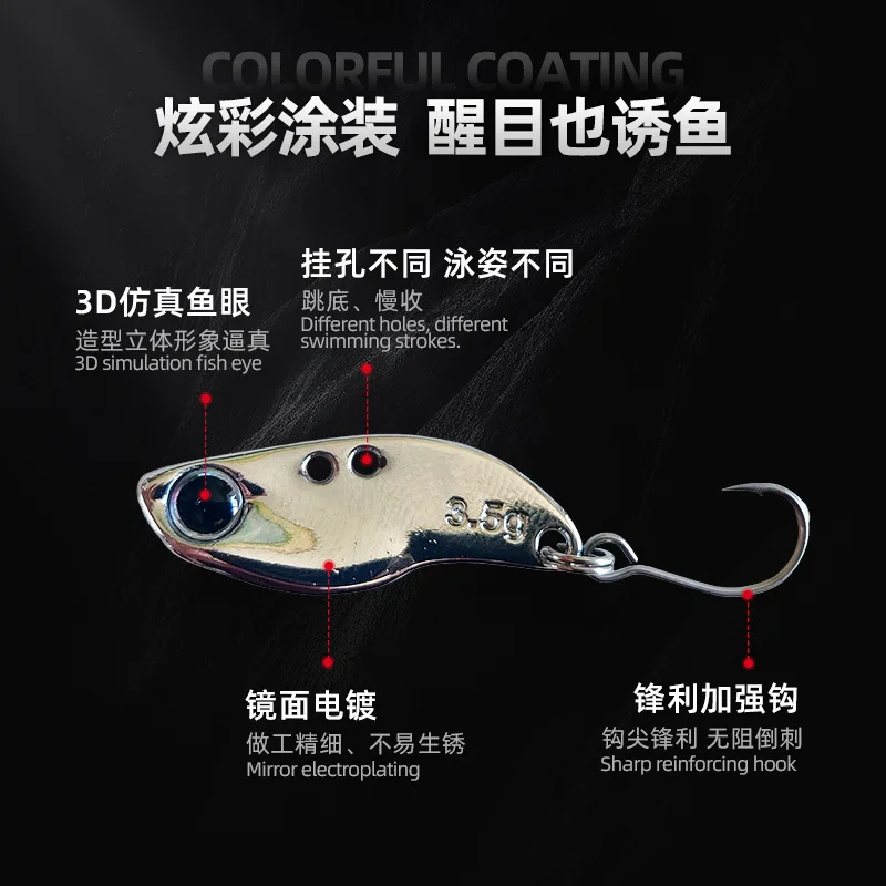 Fishing Lure VIB 2.5g 3.5g5g Micro Cast Metal Jig Shore Casting Jigging Spoon Saltwater Fishing Lure Artificial Bait Tackle isca