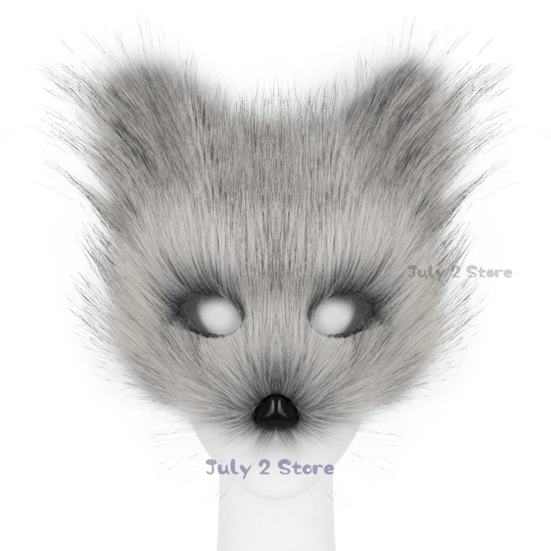 New Sexy Woman Cat Fox Cosplay Props Headband Tail Mask Headdress Plush Ears Tail Gloves Anime Lovely Lolita Cosplay Props Set