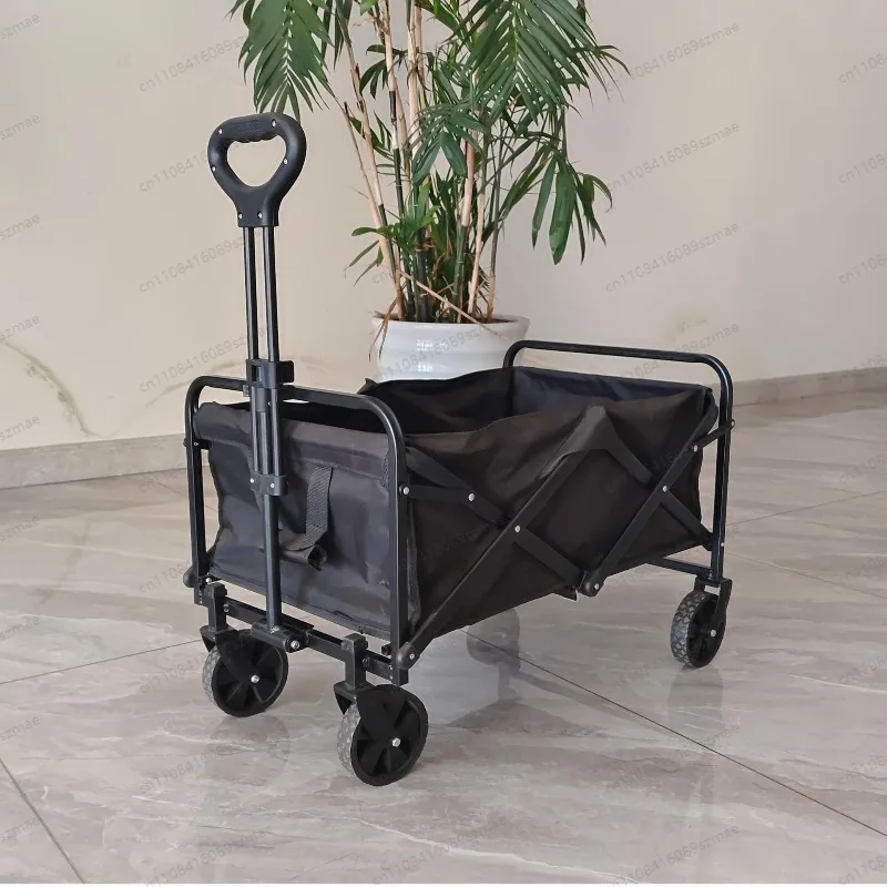 

Multi-Purpose Folding Wagon Cart， Heavy Duty for Street Stall， Camping & Luggage， 4-Wheel Utility Cart with Removable Table