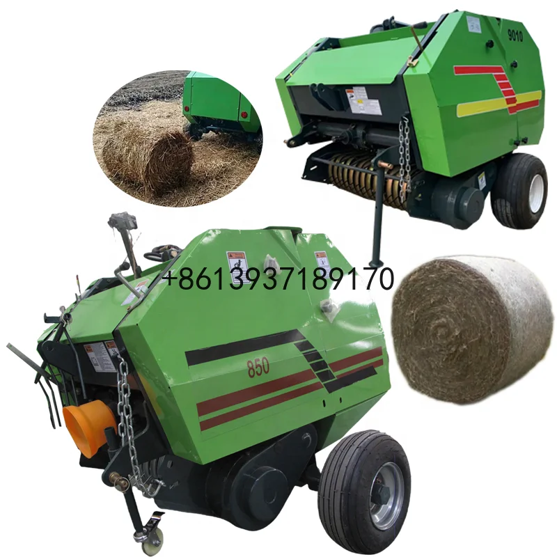 Small Round Grass Hay and Rice Wheat Straw Baler Rolling Machine for Sale