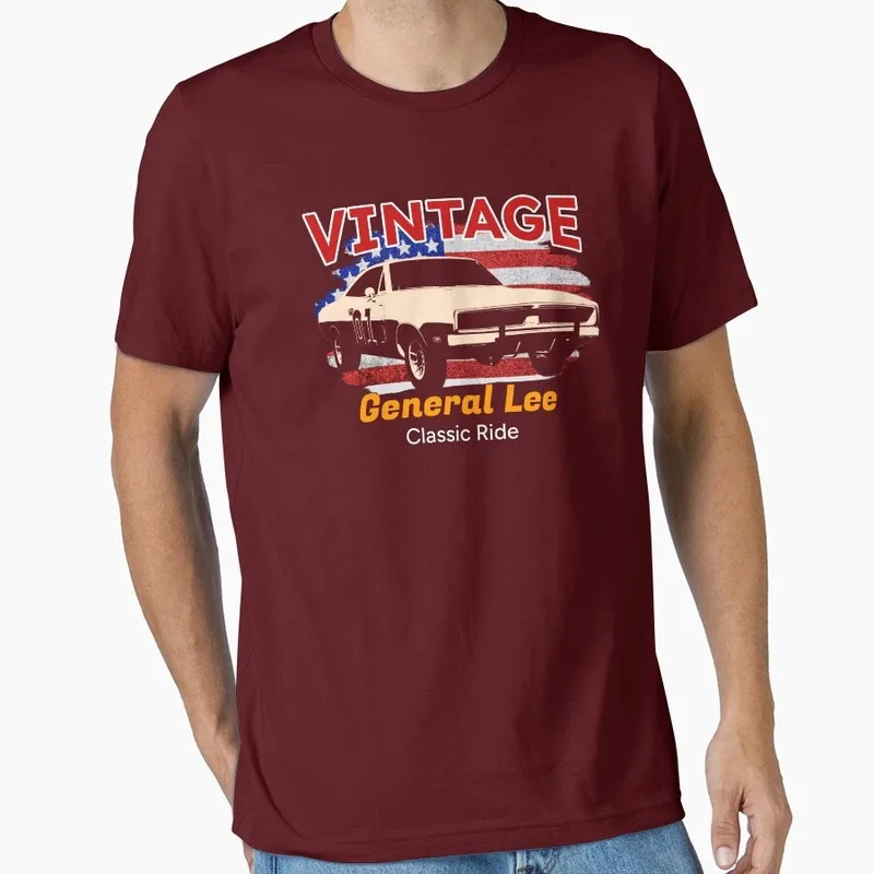 Retro Dukes of Hazzard Vintage Hazzard County Racing Graphic T-Shirt General Lee 01 Muscle Car Tee Classic 80s TV Fan Gift Tops