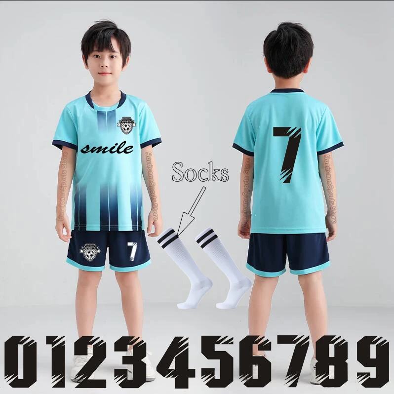 Kids Jersey Football Tracksuit Child Soccer Sports Uniforms Boys Play Ball Sportswear Kits children's uniformes de fútbol soccer