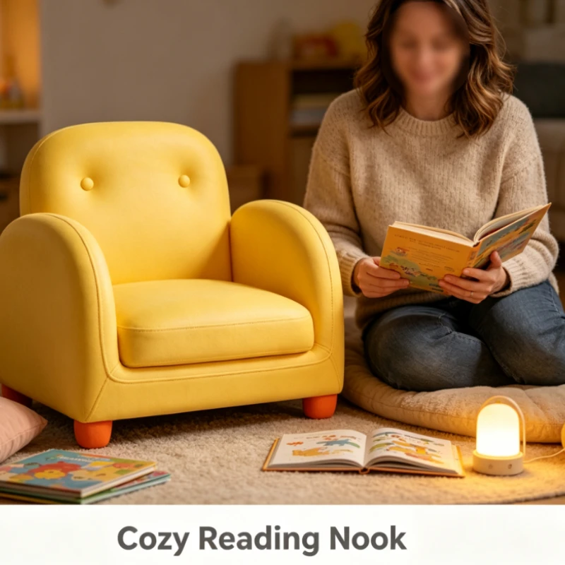 Compact Armchair With Button Tufted Back And Vibrant Finish For Small Apartment And Study Corner Seating