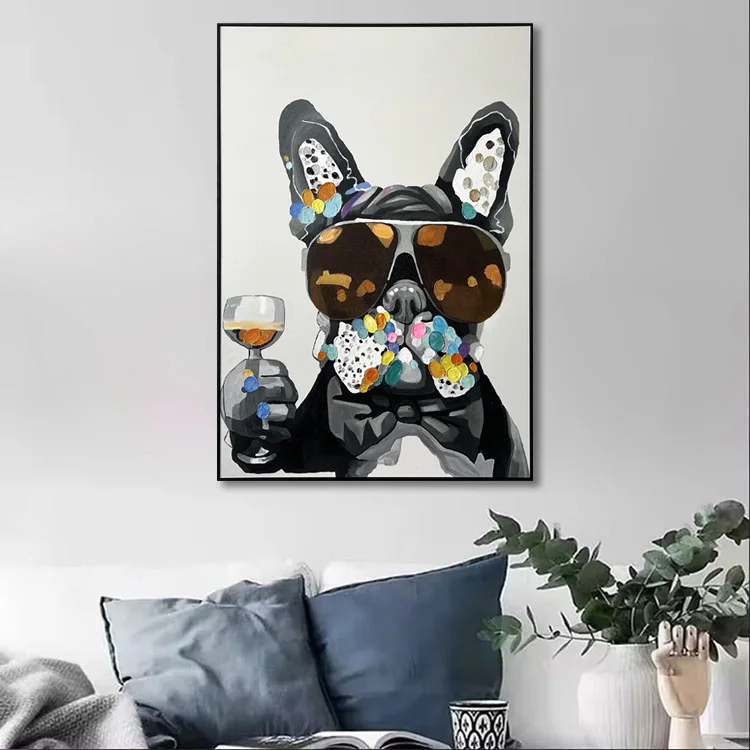 100% Hand Painted Living Room Home Decoration Oil Painting Canvas Interior Decoration Animal Art