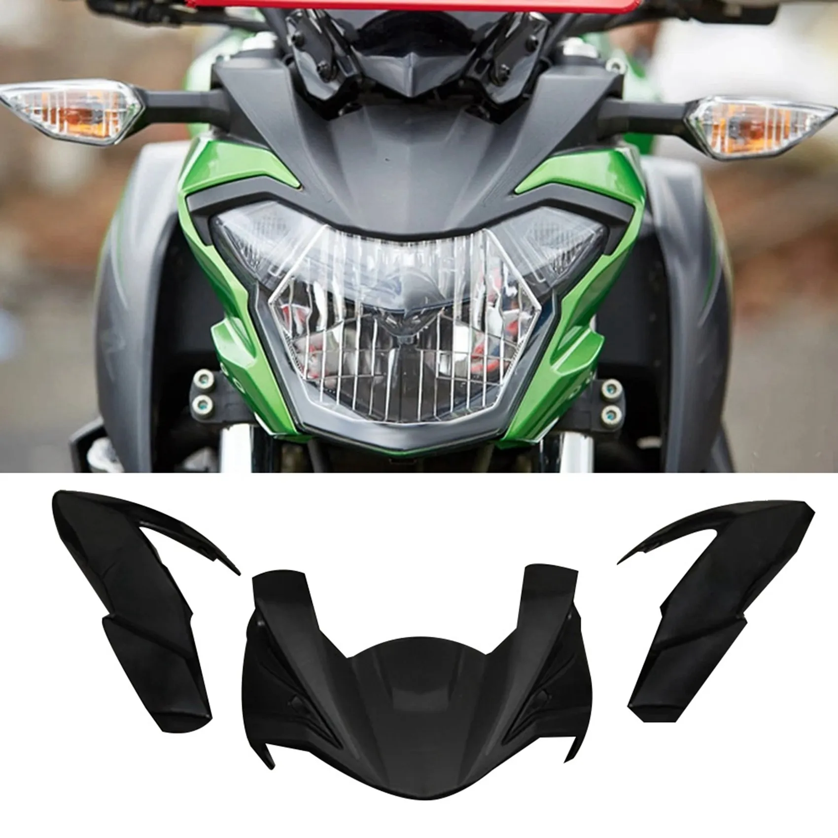 For Kawasaki Z650 2017 2018 2019 Motorcycle Unpainted Front Headlight Upper Side Cover Head Cowl Nose Fairing