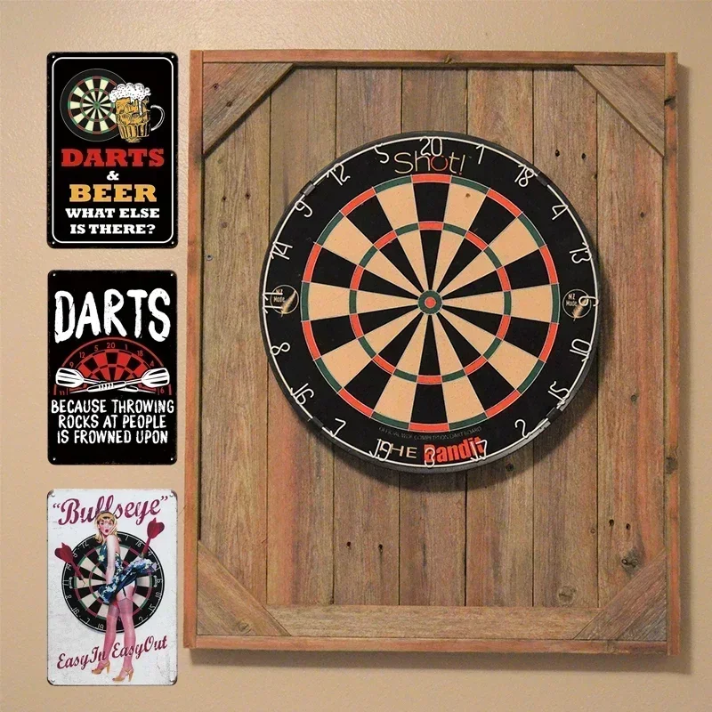 Vintage Funny Metal tin Sign Darts Quotes to be a Beer Drinker Helps for Outdoor Man Cave Home Bar Pub Club Wall Decor