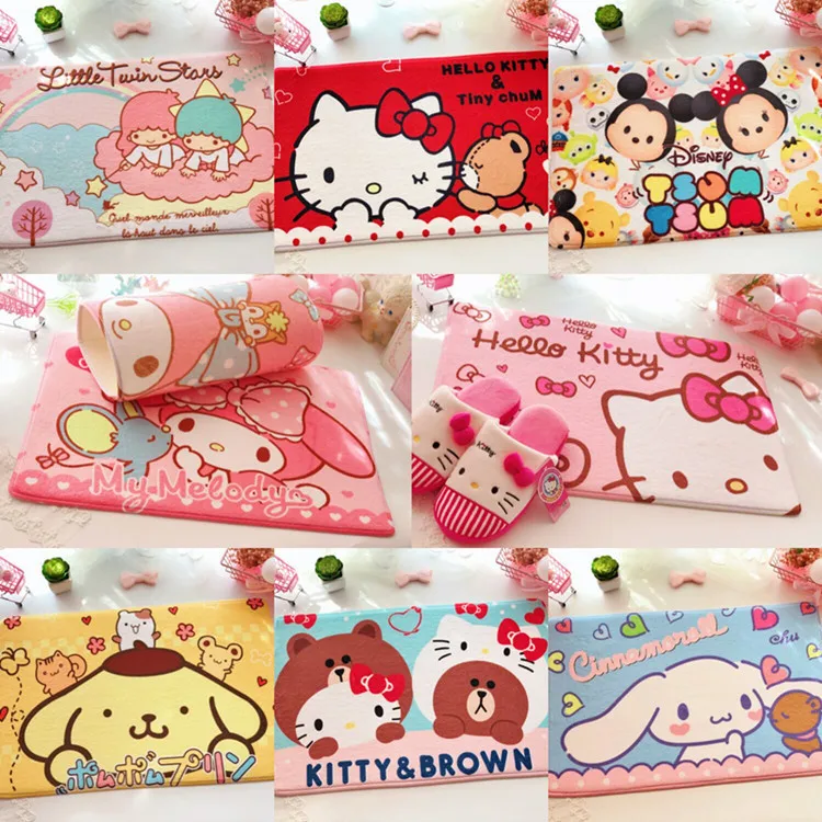 

Kawaii Sanrio Cinnamoroll My Melody Kitty Home Bathroom Mat Washable Rug Toilet Floor Mat Bathroom Decor Mat Home(40*60cm)