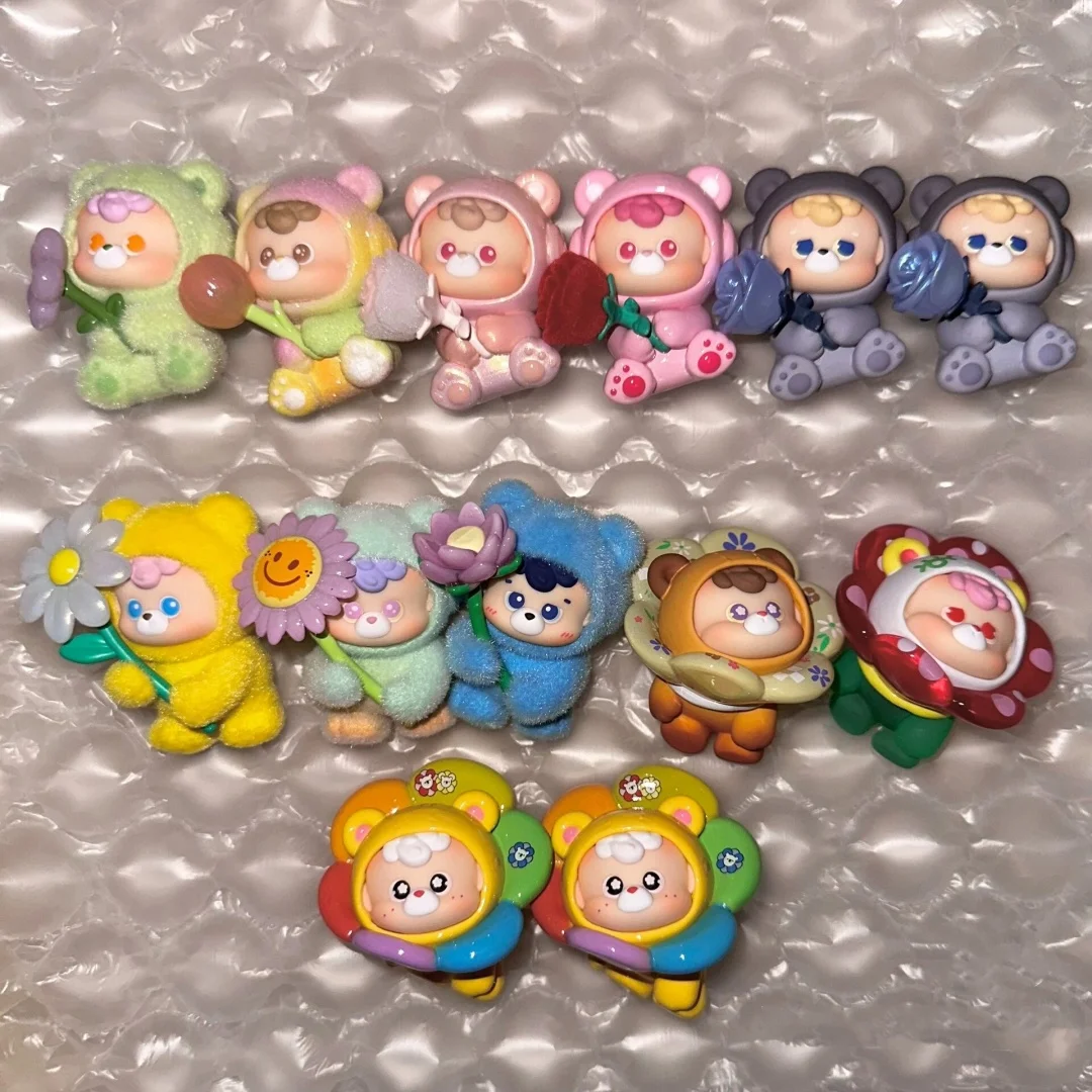 

Diudiu Baby Blind Box Mystery Box Flora Bloom Series Cute Flocked Pvc Custom Collectible Mini Figure Desk Home Decor Collectors