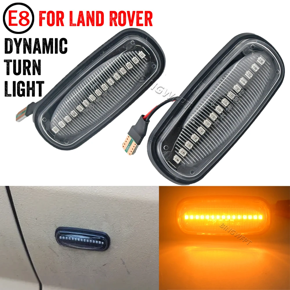 2Pcs LED Side Marker Lamp Turn Signal Indicator Light For Land Rover Defender TD5 98-15 Freelander 1 02-05 Discovery 2 99-04