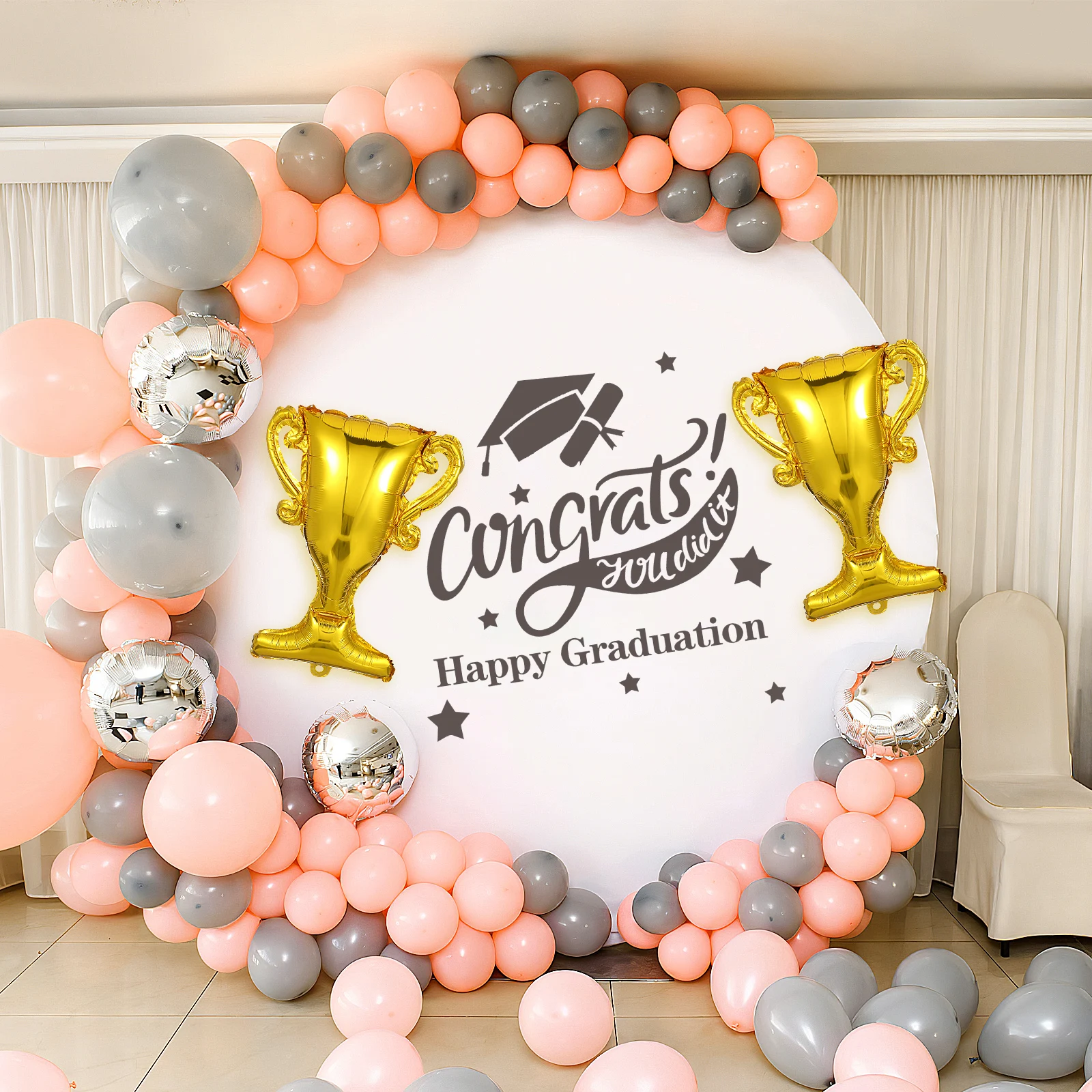 

5 Pcs Outdoor Trophy Balloon Miss Graduation Party Supplies Aluminum Film Sports Balloons