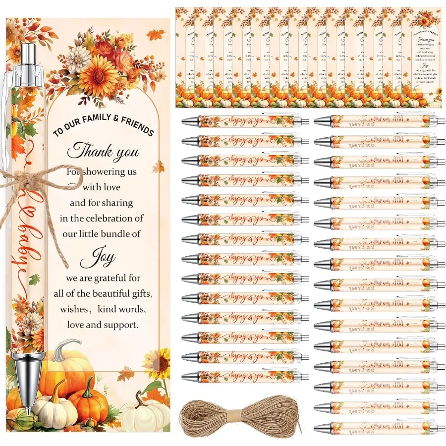 

Шариковые ручки для детского душа с тыквой, 36 шт. Осенние шариковые ручки и 36 шт. Приветственные закладки Осенние тыквы для детского душа Favo для