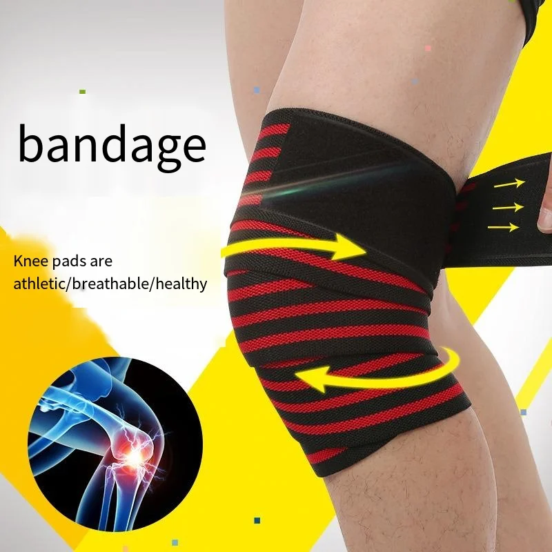 

Wrap Bandage Knee Pads, Leg Pads Pressurised Deep Squat Weightlifting Knee Pads Fitness Wrap Around Straps Knee Support Guards