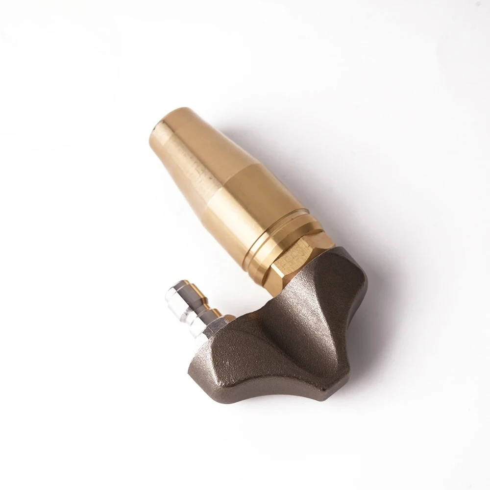3000 PSI Dual Turbo Reverse Sewer Jetter Nozzle, Stainless Steel Rotating Pressure Washer Head for Drain & Pipe Flushing