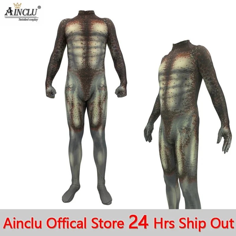 Ainclu Mens Boys Predator Cosplay Costumes 3D Printed  Spandex Movie The Predator Halloween Zentai Jumpsuit Suit Bodysuits