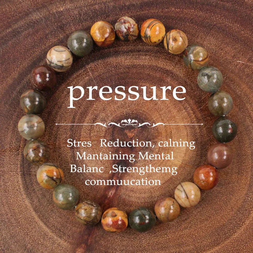 Calming Anxiety Bracelet For women Relief Stress Healing Crystal bangles Spiritual Energy Natural Stone Jewelry self care gift