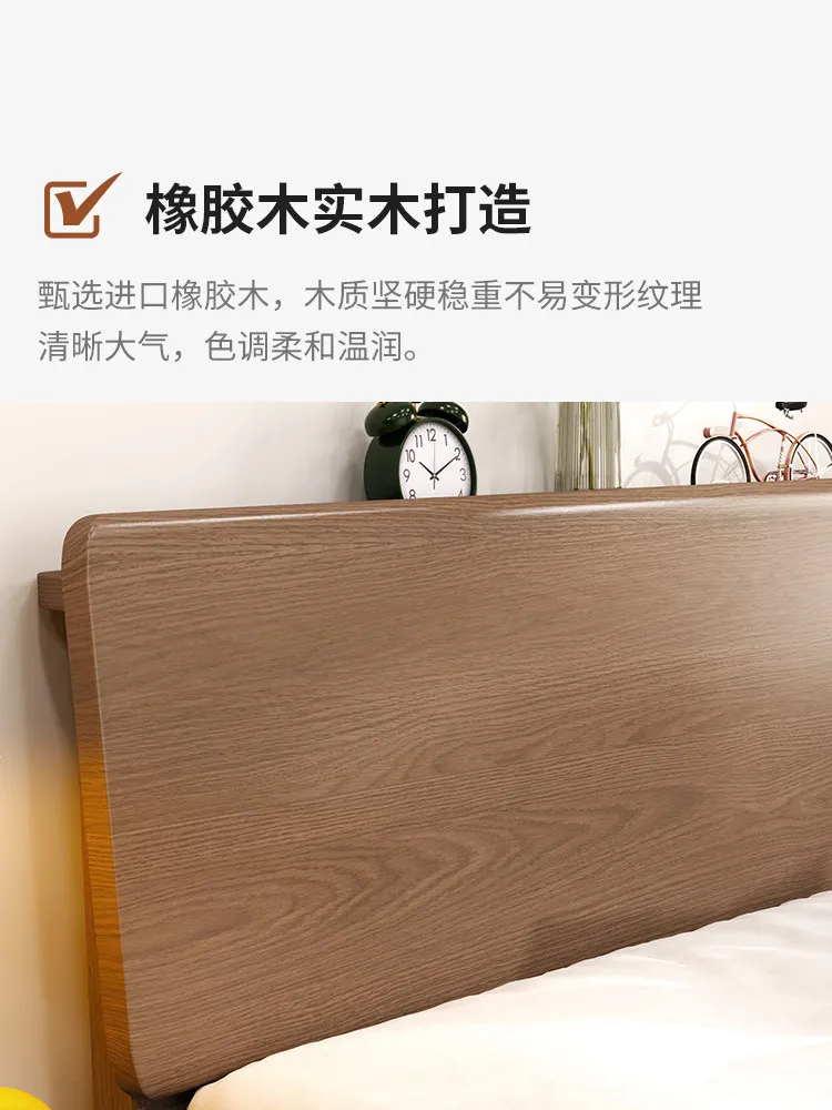 High box storage solid wood be d Nordic 1.5 me ters 1.8 bed modern simple double be d rack drawer tatami bed
