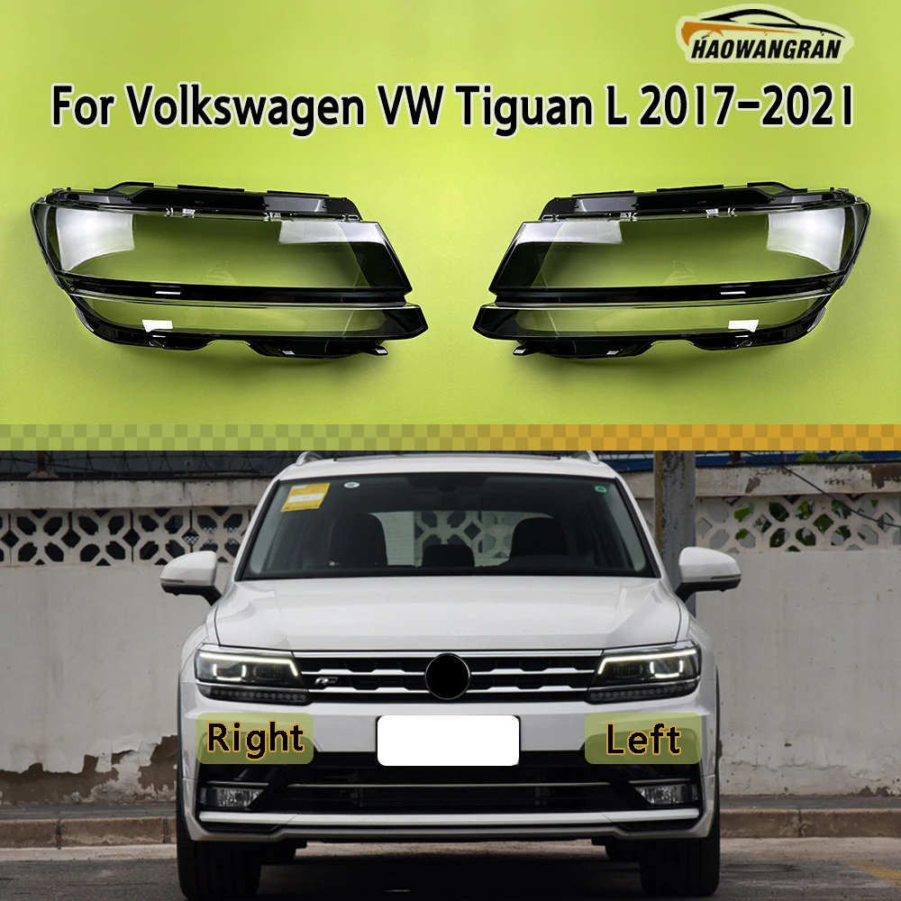 

Front Headlight cover For Volkswagen VW Tiguan L 2017 2018 2019 2020 2021 LED Transparent Lampshade Plexiglass Lens Shell