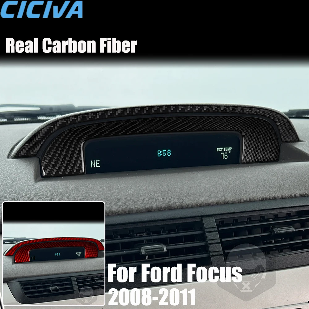 

Настоящее углеродное волокно, автомобильные аксессуары, накладка на центральную консоль, мягкая наклейка для Ford Focus MK2 S/SE/SES/SEL 2008 2009 2010 2011