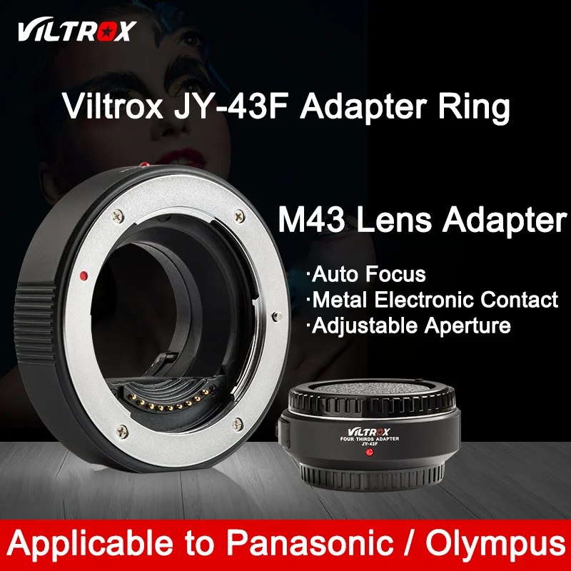 VILTROX JY-43F Auto Focus 4/3 Lens to Micro M4/3 Camera Adapter Mount for Olympus PL8 E-M5 E-PM1 E-M10 III Panasonic GH6 GH5 GF8