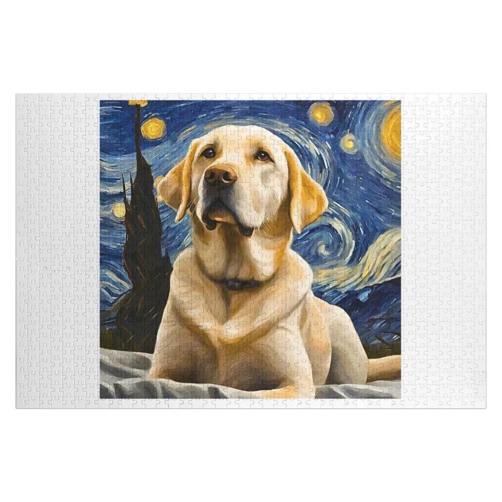 Labrador Retrievery Night Jigsaw Puzzle Personalised Name Wooden Name Wood Photo Personalized Custom Wooden Name Puzzle