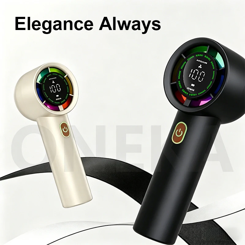 

5 Speed Portable Handheld Fan Digital Display 3000mAh USB Rechargeable Pocket Fan for Home Office Travel Outdoor