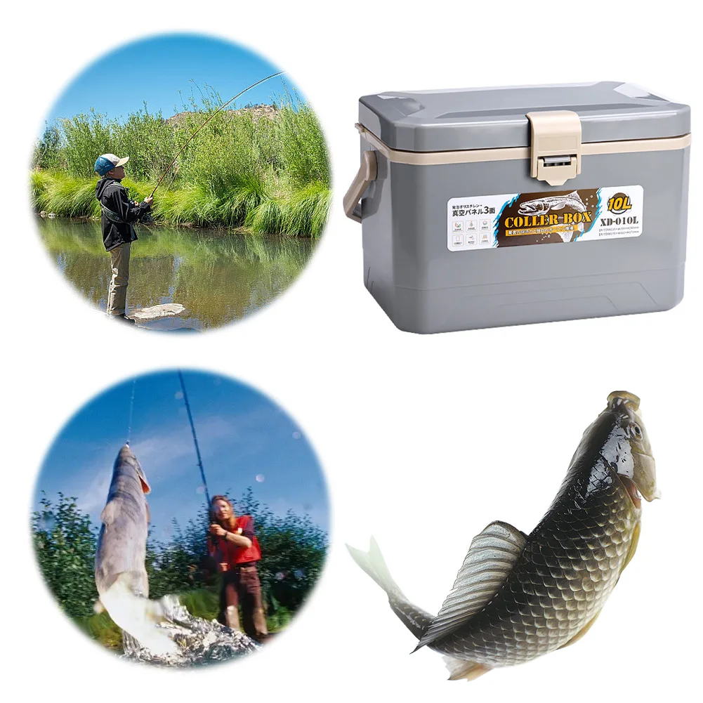 Live Fish Container Camping Cooler Box 10L Fish Protection Bucket Car Ice Bucket Live Fish Box for Outdoor Fishing Accessories