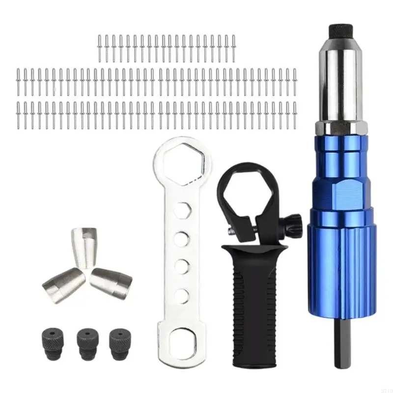 Portable Rivet Tool Converter for Electric Drill Practical Alloy Steel Construction Hexagonal Rod 37JD