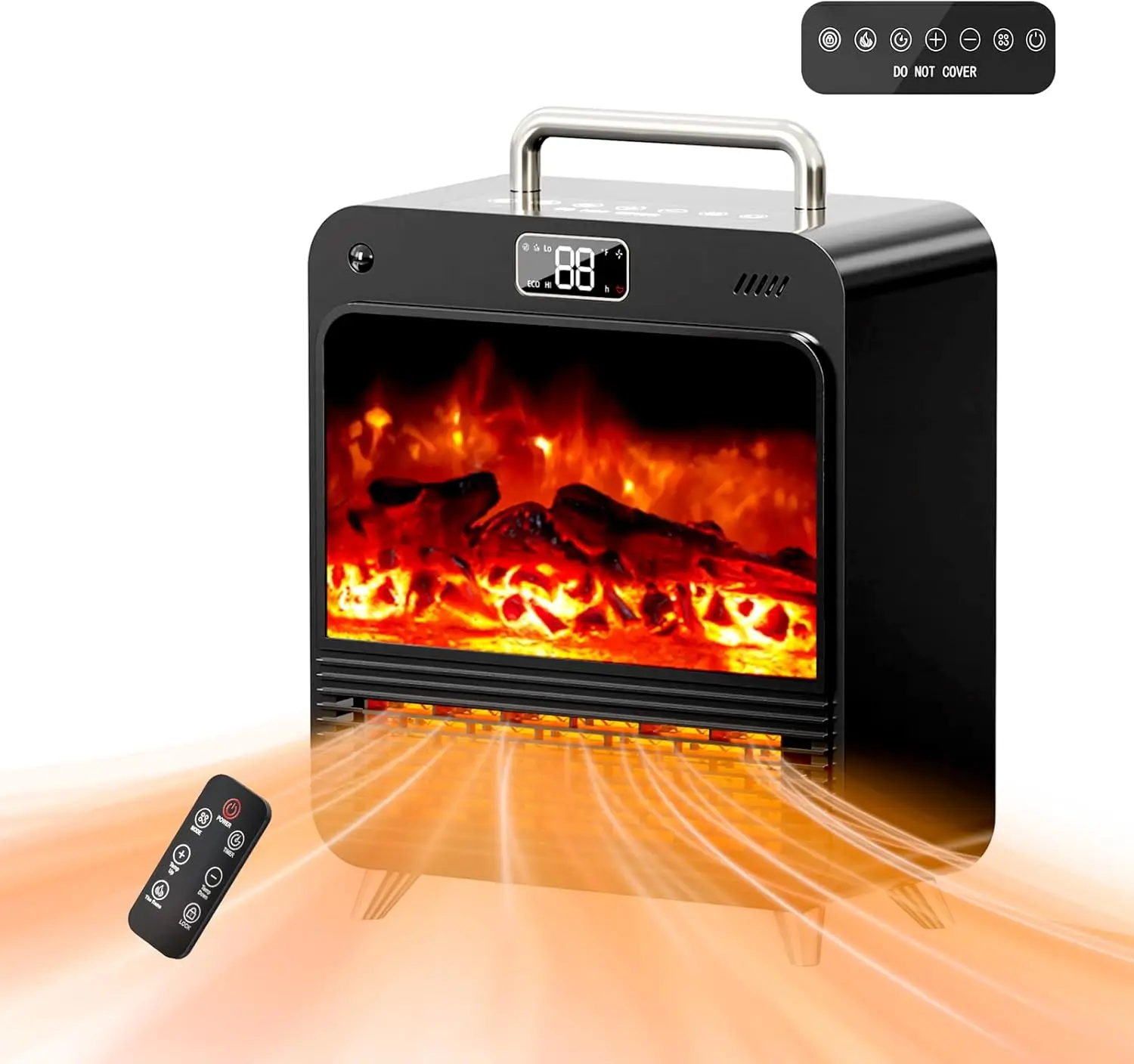 

Electric Fireplace Heater, 3-in-1 Portable Fireplace Heaters for Indoor Use, 750/1500W Space Heater Indoor, 3D Flame, 3 Modes