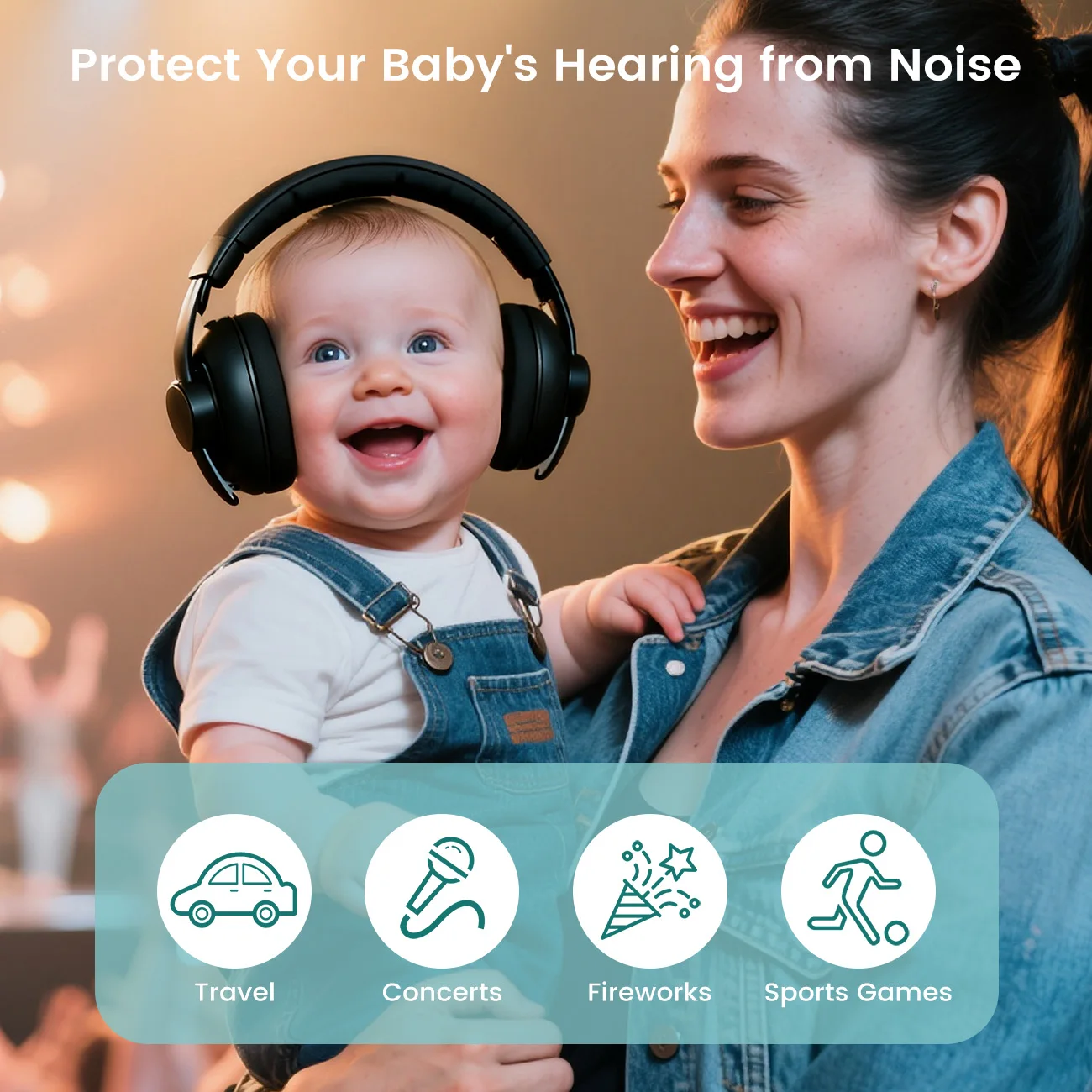 Baby Ear Protection Noise Cancelling Headphones for Babies, 2-in-1 Baby Ear Protection, Baby Travel Essentials for Outdoor