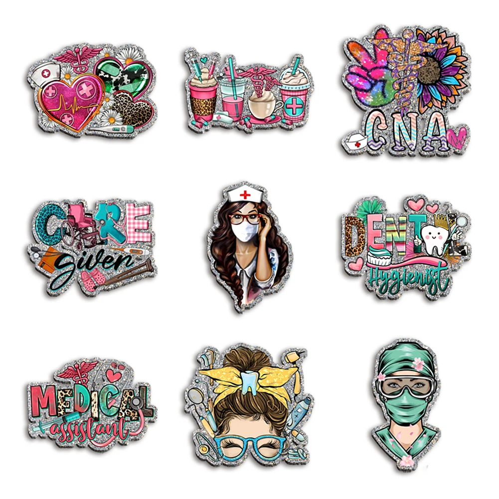 

Nurse Design Chunky Glitter Resin Planar Acrylic Flatback For DIY Phone Case Hair Bow Craft Keychains Accessories Charms