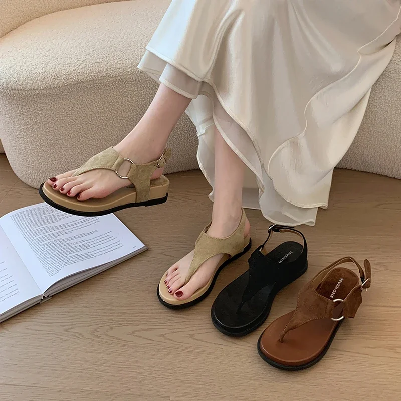 Neat Smooth Upper Women Casual Slippers Summer Anti Slip Elegant Shape Daily Neighborhood Leisure Strolling Footwear